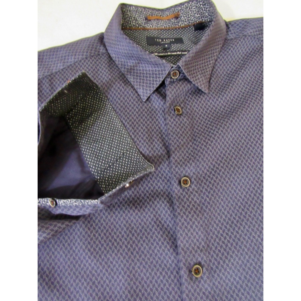 Ted Baker Endurance Classic Fit Men Size 6 34/35 Casual Blue Geometric Shape